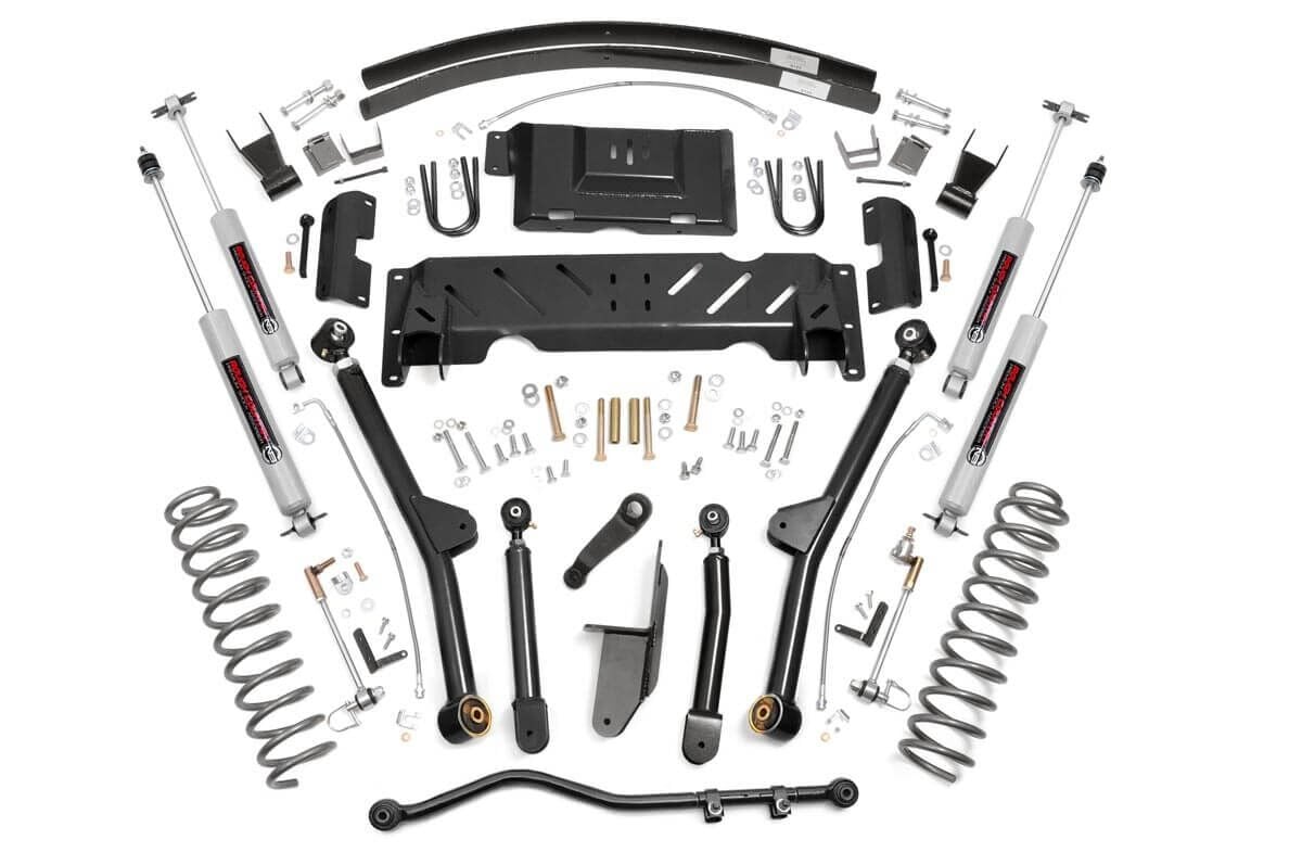 Jeep Cherokee Suspension Lift Kit - Rough Country - Long Arm, AAL, NP242 - '84-'01